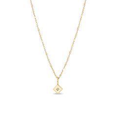 14k gold square bead and cable chain necklace with a diamond shaped nugget pendant with a flush set princess cut diamond in the center Cable Chain Necklace, Rings Jewelry Fashion, Princess Cut Diamond, Square Bead, Square Diamond, Princess Diamond, Diamond Shaped, Princess Cut Diamonds, Princess Cut