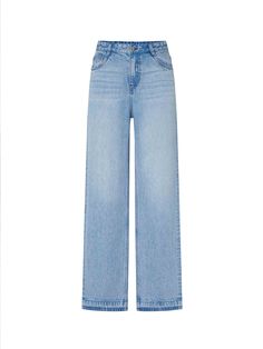 MO&Co. Women's Full Length Straight Jeans Features : - High-rise, straight fit- Button and zip closure- Five-pocket design, belt loops- Eco-Friendly Regenerated Fiber, comfy and soft Code: MBC2JENT05The back length of size M(27) is 108cmMATERIALS & CARE Material: 100% LyocellOur sizes might be a little different from US/EU sizes. Please refer to the size guide carefully before purchasing at the above description.REMINDER: All items are measured manually. Please note that it's reasonable that the Light Jeans Outfit, Straight Blue Jeans, Straight Cut Pants, Jeans Outfit Women, Jeans Light Blue, Light Jeans, Light Blue Jeans, Jean Outfits, Pocket Design