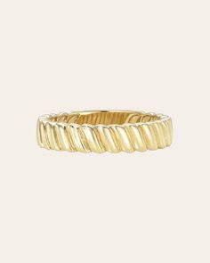 14K Gold Coil Ring | ZOE LEV Modern Twist Yellow Gold Stackable Rings For Formal Occasions, Elegant Spiral Stackable Rings, Gold Spiral Stackable Rings, Elegant Gold Spiral Stackable Rings, Formal Thick Band Stackable Rings, Small Heart Necklace, Coil Ring, Timeless Ring, Initial Pendant