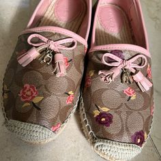 Coach Shoes Worn A Few Times Only Excellent Condition! Coach Espadrilles, Pink Coach Shoulder Bag With Gold-tone Hardware, Coach Shoes, Espadrille Shoes, Espadrilles, Women Shoes, Women Shopping, Color