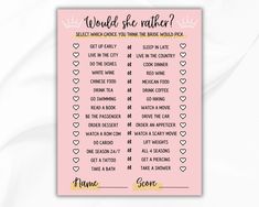 a pink and gold planner sticker with the words would she rather? on it