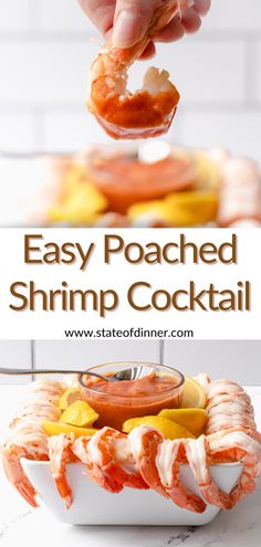 the shrimp cocktail is ready to be eaten