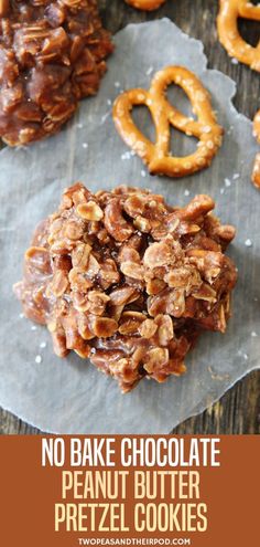 no bake chocolate peanut butter pretzel cookies