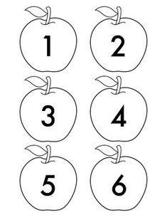 an apple counting game with the numbers 1 - 5 on each side and four to five