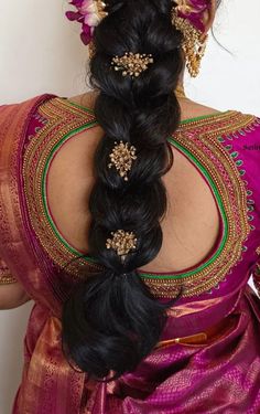 Hairstyles For Medium Length Hair Indian Traditional, South Indian Wedding Hairstyles Braids, Hair Styles For Half Saree, Messy Braid Indian Wedding, Muhurtham Hairstyle, Feminine Hairstyle, Messy Braided Hairstyles, South Indian Wedding Hairstyles, Messy Braid