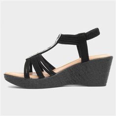 Shoe Zone, Sandal Style, Black Wedge, Black Wedge Sandals, Wedge Sandal, Wedge Sandals, Wedges, Buy Online, Sandals