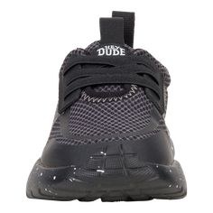 HEYDUDE | Little Kids' Sneakers | Sirocco Play Toddler Varsity - Black/black | Size 10 - Varsity level kicks for varsity level fits. Extra stretch, extra wide opening and extra cool heel pull tabs make these the easiest kicks your kiddo will ever put on. Take this open mesh top, stretch laces and speckled midsole and hit the playground.Shoe Specs:Slip-on Stretch laceMesh top Speckle midsole Stretch lacesEasy-on systemTravel ready Removable foam insoleUpper treated with water repellant spray Clas Black Non-slip Sneakers For Jogging, Black Mesh Lace-up Running Shoes, Black Breathable Mid-top Running Shoes, Black Lace-up Sneakers For Light Sports, Casual Black Sneakers For Jogging, Black Lace-up Sneakers With Elastic Laces, Black Casual Sports Running Shoes, Black Running Shoes With Elastic Laces For Training, Black Running Sneakers With Elastic Laces