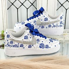 🌸 Step into your special celebration with style and grace, courtesy of our exquisite custom Nike shoes. These sneakers have been transformed to add a touch of elegance to your Sweet Sixteen or Quinceañera party, ensuring you stand out on your big day. 🌸 Who says sneakers can't be both chic and comfortable? We've redefined the rules! Our shoes are designed for dancing the night away without any discomfort. You can twirl and dance until dawn in absolute comfort. 🌸 Customization is at your finge Custom Wedding Sneakers With Round Toe And Laces, Customizable Wedding Sneakers With Round Toe, Customizable Low-top Wedding Shoes For Anniversary, Custom Sneakers With Round Toe For Wedding, Custom Round Toe Sneakers For Wedding, Custom Wedding Sneakers With Round Toe, Customizable Round Toe Wedding Shoes, Customizable Round Toe Wedding Shoes For Bridal Shower, Quince Shoes Sneakers