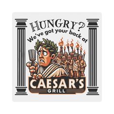 an image of caesar's grill with the words hungry? we got your back at caesar's grill