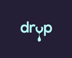 the word drop is written in white on a dark background with a blue drop logo