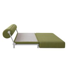 a green and white daybed sitting next to each other