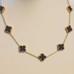 Black Clover Necklace With 10 Motifs Stainless Steel Non Tarnishing Hypoallergenic Can Be Worn Daily Without Tarnishing Water Resistant Double Sided Black Chains Jewelry, Black Clover Necklace, Black And Gold Necklace, Clover Jewelry, Preppy Jewelry, Nails Colors, Winter Formal, Sparkle Jewelry, Clover Necklace