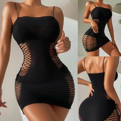 Premium Quality Sexy Women's Hollow Out Mesh See-Through Mini Dress Bodycon Party Club Nightwear, Fashion Women's Dresses Revealing Outfit Club, Outfit Club, Dress Designs For Girls, Revealing Outfit, Side Dress, Fishnet Dress, Short Bodycon Dress, Tube Skirt, Mini Dress Fashion