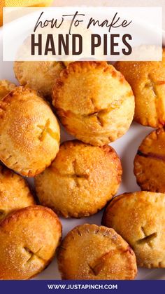 homemade hand pies on a plate with text overlay