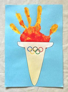 an olympic hand print is displayed on a piece of paper