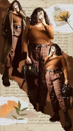 Cider Inspired Outfits, Plus Sized Dark Academia, Earthy Toned Outfits, Plus Size Academia Outfits, Almond Mom Outfit, Midsize Dark Academia, Dark Acedemia Girl Outfits, Brown Dress Pants Outfit, Grunge Academia Outfits