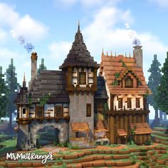 Medieval Fantasy House, Minecraft Medieval Buildings, Minecraft Fantasy House, Minecraft Medieval House, Minecraft Shops, Minecraft Kingdom, Case Minecraft, Minecraft Mansion