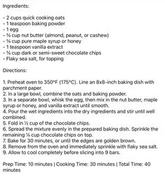 the recipe for chocolate chip cookies is shown in black and white font, with instructions on how to make them