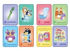 cartoon characters are arranged in the shape of magnets with words and pictures on them