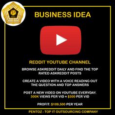 a video ad with the words business idea on it