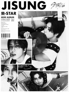 the poster for jisung's album star, which features images of young men and