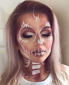 Unique Halloween Makeup, Den Mrtvých, Halloween Makeup Ideas, Halloween Makeup Pretty, Makeup Secret