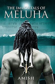 the book cover for the immortas of meluha, which features an image of a man with dreadlocks on his back