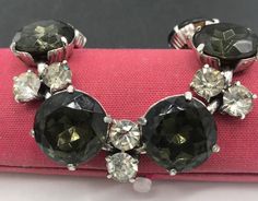 Vintage Black & Clear Rhinestone Juliana Bracelet 1960s - Etsy Evening Costume Jewelry Bracelets, Juliana Jewelry, Desert Hot Springs, Pretty Bracelets, Statement Bracelet, Vintage Jewels, Clear Rhinestones, Vintage Gifts, Designer Jewelry