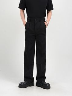 Experience the perfect blend of comfort and style with our Classic Narrow-Fit Straight-Leg Trousers. Crafted with precision, these trousers sport a minimalist design using a polyester and spandex blend, providing both durability and a flattering drape. The woven fabric resists wrinkles, ensuring that these pants are low-maintenance and ideal for the person on the go. Their solid color and straight-leg cut make them a timeless addition to any wardrobe, versatile enough for both casual and formal Modern Stretch Trousers, Modern Stretch Full-length Pants, Modern Stretch Full Length Pants, Modern Full Length Dress Pants For Business Casual, Modern Full-length Solid Color Pants, Modern Full Length Solid Pants, Modern Full-length Pants, Modern Full-length Stretch Pants, Modern Business Casual Pants