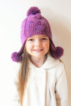 Winter Hat for Girls Knit Hat Kids Hat Pom Pom Hat Winter by 2mice Winter Hats For Kids, Crochet Toddler Winter Hats, Hat Winter Outfit, Winter Hats Children, Toddler Winter Hat, Girls Knit Hat, Hat Pom Pom, Girls Winter Hats, Kids Winter Hats