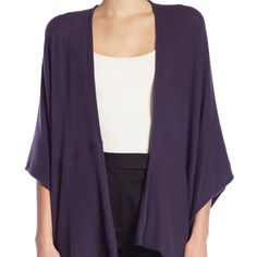 This Hacci Knit Poncho Drapes Over Your Ensemble For A Perfectly Stylish Added Layer. Super Soft!!! Fit: This Style Is One Size Fits Most. - Open Front - Elbow Length Sleeves - Knit Construction - Hi-Lo Hem - Approx. 29" Shortest Length, 34" Longest Length (Size One Size) Fiber Content 96% Modal, 4% Spandex **This Item Is Brand New And Never Worn But Does Not Come With Tags Attached. Have You Heard Of Poshmark? It's My Go-To For Buying & Selling Fashion And More! Sign Up Now With My Code _shop_l Casual One Size Cape-shaped Cardigan, Casual One Size Cape Cardigan, Casual One-size Cape Cardigan, Knit Poncho Sweater, Cardigan Purple, Knit Poncho, Three Dots, Sweater Tunic, Poncho Sweater