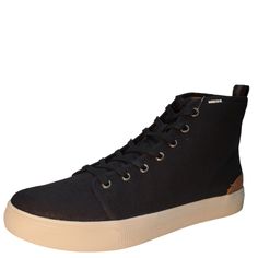 Toms high top canvas sneakers Canvas upperLace-up closure with metal eyeletsRubber soleRound toe, padded tongueImported Black Heritage, Rugged Boots, Grey Trainers, Rugged Leather, Large Clutch, Michael Kors Men, Knit Sneakers, Rubber Shoes, Trainer Sneakers