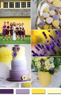 purple and yellow wedding color scheme