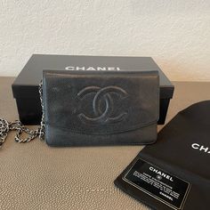 Well Loved Chanel Wallet On A Chain. Comes With Authenticity Card And Original Box Luxury Wallet On Chain As Gift, Classic Rectangular Wallet On Chain As Gift, Classic Wallet On Chain As Gift, Classic Black Wallet On Chain, Luxury Wallet On Chain For Gift, Modern Black Wallet On Chain For Formal Occasions, Classic Chain Wallet For Formal Occasions, Classic Chain Wallets For Formal Occasions, Formal Rectangular Wallet With Chain