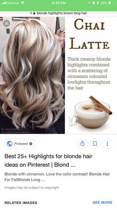 Creamy Blonde, Ombré Hair, Chai Latte, Haircut And Color, Long Blonde, New Hair Colors, Long Blonde Hair, Fall Hair Colors