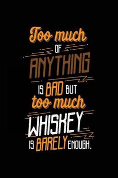 a quote that reads, too much of anything is bad but too much schnapps are barely enough