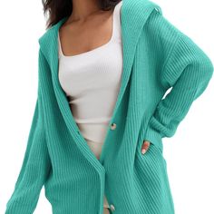 Deep Self Women's Long Sleeve Open Front Cardigan 2023 Fall Casual Loose Button Retail $60 100% Acrylic New With Tags Aqua Green Some Ebay Sellers Are Asking Over $100 Cardigan 2023, Red Plaid Jacket, Belted Wrap Coat, Green Trench Coat, Knit Sweater Coat, Overcoat Jacket, Wool Trench Coat, Sweater Layering, Puffer Jacket Women