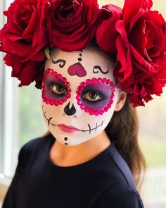 Day Of The Dead Make Up Kids, Girls Day Of The Dead Makeup, Kids Day Of The Dead Outfit, Day Of Dead Makeup Kids, Day Of The Dead Makeup Tutorial Easy, Catrina Kids Makeup, Day Of The Dead Kids Makeup, Kids Sugar Skull Makeup, Day Of The Dead Face Paint Kids