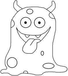 a cartoon monster with big eyes and tongue sticking out