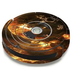 an image of a disc that is in the shape of a space station on fire