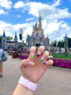 Disney Nails Aesthetic, Moana Nails Disney, Disney Castle Nails, Aesthetic Disney Nails, Orlando Nails, Tangled Nails, Nail Ideas Simple, Dance Nails