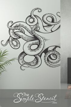 an octopus wall decal in black and white with the words'the simple search '