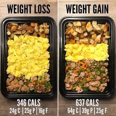 Nutrition Guide on Instagram: “Weight Loss Vs. Weight Gain Meals *Swipe to see all Five ideas and below for full details!💫🍱💫 ⠀ 💫The caloric values for weight loss and…” Chicken Breast In Air Fryer, Turkey Breakfast Sausage, Easy Healthy Meal, Balance Hormones, Detox Drinks Recipes, Easy Healthy Meal Prep, Weight Watchers Desserts