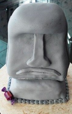 a cake made to look like a face