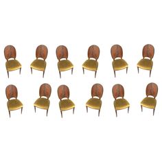 eight chairs are arranged in the same pattern