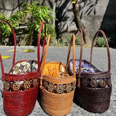 Upgrade your summer accessories with our gorgeous dark dyed rattan Bali handbag. The perfect companion for sunny days, beach adventures, and fun times with friends. These rattan bags are free shipping. The size of this rattan bag is approx 27 x 12 x 12. Beautiful custom and unique batik lining. Please Note: All of our rattan beach bags are handmade and therefore some bags may have slight variations in design, size, color and hardware/ fastenings. This is a natural occurrence in handcrafted goods. Due to handcrafted nature, no two designs will be exactly alike. Batik lining will also be unique to each rattan bag. Elevate your summer fashion game with our exquisite dark dyed rattan Bali handbag. Handcrafted with meticulous attention to detail by skilled artisans, this stunning accessory is d Fun Times With Friends, Metallic Cowhide Rug, Rattan Bags, Rattan Handbags, Patchwork Cowhide Rug, Mens Leather Pants, Leather Toiletry Bag, Leather Waist Bag, Real Leather Bags