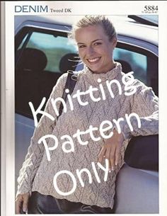 the knitting pattern only book features a woman leaning against a car