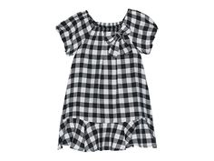 HABITUAL girl Gingham Dress (Toddler/Little Kids) - Girl's Clothing : Off-White : Give your little girl an adorable look by opting for the HABITUAL girl Gingham Dress. Elasticized square neckline and short puff sleeves. Bow accent on the left shoulder. Allover gingham print detailing. Ruffled hemline. Pull-on construction. 100% cotton. Machine wash, tumble dry. Imported. Measurements: Length: 25 in Product measurements were taken using size 6X (Little Kid). Please note that measurements may vary Dress For Kids, Gingham Dress, Gingham Print, Toddler Dress, Square Neckline, Big Kids, Kids Dress, Puff Sleeves