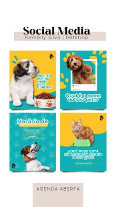 Petshop | cachorro | gato | social media Cat Logo Design, Pet Hotel, Social Media Advertising Design, Post Animal, Online Logo Design, Dog Branding, Social Media Pack, Dog Stories