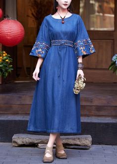 Denim Dress Outfit, Tie Waist Maxi Dress, Batik Fashion, Anarkali Suits, Comfortable Room, Pinterest Fashion, Modest Fashion Outfits, Cup Size, Fashion Sewing